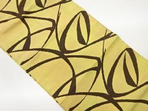 手織り紬抽象模様織出し名古屋帯